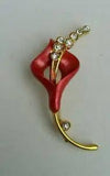 Stunning diamonte gold plated lily flower brooch broach cake pin for suits hats