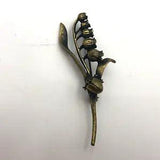 Signed Vintage Oscar De La Renta Pin Brooch lily of the valey Flower Ladybug