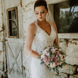 Dusty Rose and Blush Boho Bridal Bouquet, Artificial Wedding Flowers, Bridesmaid Bouquets, Corsage, silk bridal Flower, wedding flowers