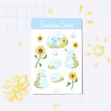 Sunshine Slime Sticker Sheet | Cute, Video Game Inspired | Slimes, Sunflowers, Sunny | Bullet Journal, Planner, Laptops