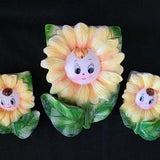1950 PY Sunflower Wall Pockets/ Anthropomorphic Sunflower Collectible/ Mid Century Kitsch Wall Decor