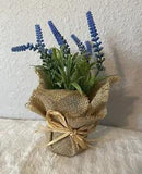Faux  Lavender Plant in  Burlap Sack Artificial Flower Home Decoration