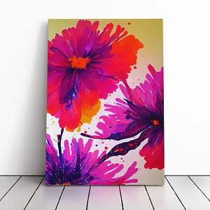 Carnation Flower Splatter Vol.2 Canvas Print Wall Art Framed Picture Large