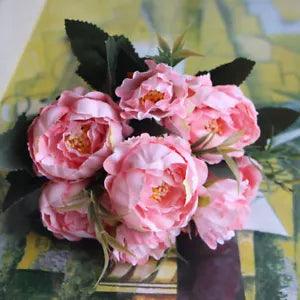 8 Heads Peony Artificial Flowers Peony Wedding Bouquet Home Party Decor 1Pcs