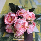 8 Heads Peony Artificial Flowers Peony Wedding Bouquet Home Party Decor 1Pcs