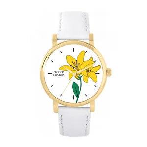Toff London TLWS-37006 Ladies Yellow Lily Flower Watch