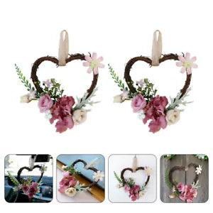 2 Pcs Wreath Artificial Door Decorations Peony Wreaths for Front
