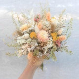 Peach Dream Pink Dried Flowers Bouquet / Preserved Flowers Bouquet / Wedding Bridal bouquet / Natural Greenery Bouquet in Spring color
