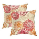Colorful Floral Decorative Square 20 x 20 inches Flower Peonies Dahlia Red1