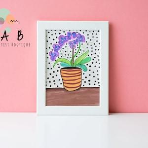 Minimalist Art Print-Orchid Wall Decor-Floral Wall Art Print-Botanical Illustration