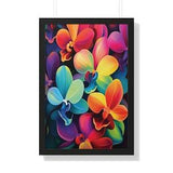 Orchid Art Prints, Wall Decor, Wall Art Prints, 3 Sizes Available, Framed Vertical Fantasy Orchid Print For Sale...
