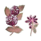 Lily Pink Floral Sequins Beaded Sew On Applique Flower Patch Craft Supplies