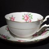 Royal GRAFTON Bone china teacup and saucer pink roses Gold Rimmed  vintage 620 England