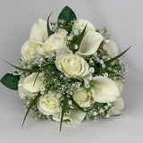 Artificial wedding bouquets silk rose and calla lily