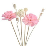 6PCS Pink Carnation Flower Rattan Sticks Bathroom Fragrance Fireless Diffuser