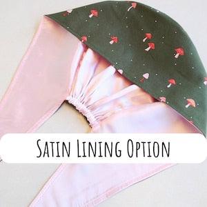 Satin Lined OPTION Scrub Caps For Women, Mushroom Surgical Cap Women, Nurse Scrub Cap, Mushrooms Surgical Hat With Buttons For Doctors