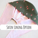 Satin Lined OPTION Scrub Caps For Women, Mushroom Surgical Cap Women, Nurse Scrub Cap, Mushrooms Surgical Hat With Buttons For Doctors