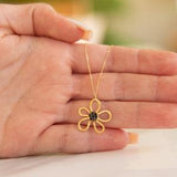 Gold Daisy Necklace,9K,14K Solid Gold Necklace, Gift For Her, Birthday Gift, Mother's Day Gift, Anniversary Gift, For Women, Flower Pendant