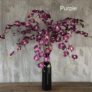 Artificial high-grade PU phalaenopsis decoration long stem butterfly flower hotel lobby floral arrangement indoor quality orchid for wedding