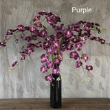 Artificial high-grade PU phalaenopsis decoration long stem butterfly flower hotel lobby floral arrangement indoor quality orchid for wedding