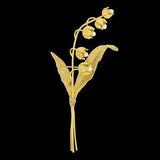 Vtg 18k Gold Estate Lily Of The Valley Flower Pin Brooch Tall & Majestic 17.5G