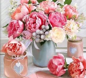 Peony Flowers Diamond Painting Beautiful Wall Display Embroidery Portrait Decors