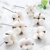 12/24PC Natural Dried Cotton Fowers DIY Wreath Bouquet Xmas Wedding Party Cotton