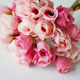 Blush and Bright Pink Roses bunch, Rose Gold Silk Artificial Flowers, DIY wedding flowers, Floral stems, Flower Bunch, Wedding bouquet