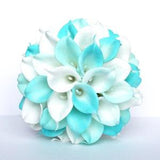 Turquoise Wedding Bouquet , Calla Lily Wedding Bouquet, Turquoise and White Bridal Bouquet