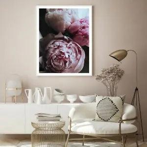 Peony Flowers Macro Photograph Print Premium Poster High Quality choose sizes
