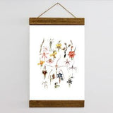 Vintage Colour ORCHID illustration  BOTANICAL Wood Framed Canvas Print, Home Decor Vintage Art, Dorm Posters Floral Plant Print