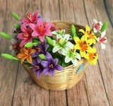10 Clay Pink Yellow Red White Orange Purple Col Lily Flowers Miniature Dollhouse