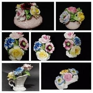 Variety of Med-Large Vintage Floral Bouquets/Display Pieces; Fine Bone China; Handcrafted in England; Mint Condition; Early to Mid Century