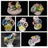 Variety of Med-Large Vintage Floral Bouquets/Display Pieces; Fine Bone China; Handcrafted in England; Mint Condition; Early to Mid Century