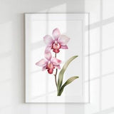 Orchid Print, Floral Print, Flower Print, Botanical Print, Orchid, Wall Art, Wall Print, Botanical Poster, Flower lithograph, Vintage poster