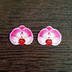 ORCHID BLOOM Flower Stud EARRINGS (Crystal Resin, hypoallergenic surgical steel 316L) - There are 4 colors to choose from