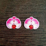 ORCHID BLOOM Flower Stud EARRINGS (Crystal Resin, hypoallergenic surgical steel 316L) - There are 4 colors to choose from