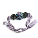 Mustard Pie Diamond Print Flower Lace Crochet Peony Headband Headwrap Girls