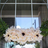 Year round wreath - Greenery front door wreath - White wreath - Sunflower wreath - Door decor, Home decor - Housewarming, Wedding, Gift