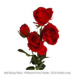 Artificial Red Rose for Wedding Bouquet Christmas Flower Arrangement Bridal Flowers DIY Flower Arranging Supplies Wreath making Silk Flowers