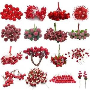 Mixed Hybrid Flower - Cherry Stamens Berries Wedding Wreaths Craft Decoration