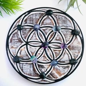 Wooden Seed of Life Sacred Geometry  Crystal Grid Board