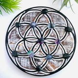 Wooden Seed of Life Sacred Geometry  Crystal Grid Board
