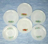 Fire King Flower Painted Milk Glass Saucers 6in Milk Glass Tulip Carnation Rose