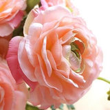 3 - 12 Stems Peach, Green and Hot Pink Ranunculus (FB0055-03S) | silk flower ¡§C flower crown ¡§C kitchen decor ¡§C home decor ¡§C wedding decor