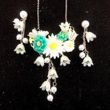 Lily of the valley bouquet adornment, floral necklace, spring jewelry, floral necklace