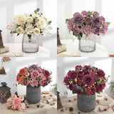 Artificial Flower Vintage Fake Peony Wedding Decor Retro Bouquet Fake Flower
