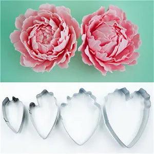 4pc Peony Flower Cake Fondant Plunger Cutter Decorating Mold Sugarcraft Baki.J4