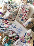 Pretty Vintage Hand Embroidered Linens Cottage Farmhouse Decor or Repurpose Flower Delivery