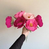 Felt peony individual custom stem, build your own bouquet, get well flowers, sympathy, wedding, memorial, funeral, hypoallergenic